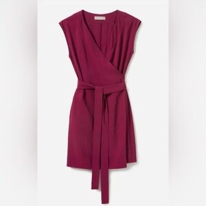 Everlane GoWeave Wrap Dress in Berry
